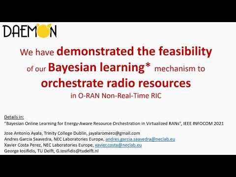 Demonstrating a Bayesian Online Learning forEnergy-Aware Resource Orchestration in vRANs