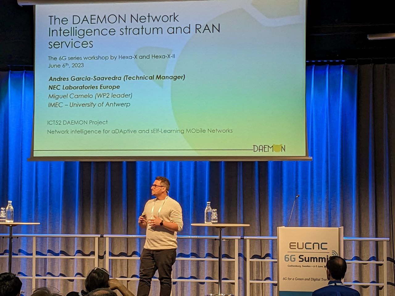 NEW @h2020daemon presentation of our member Andrés Garcia-Saavedra in the European Conference on Networks and Communications #EUCNC 23 in Gothenburg #h2020daemon #H2020 @EU_H2020 @5GPPP